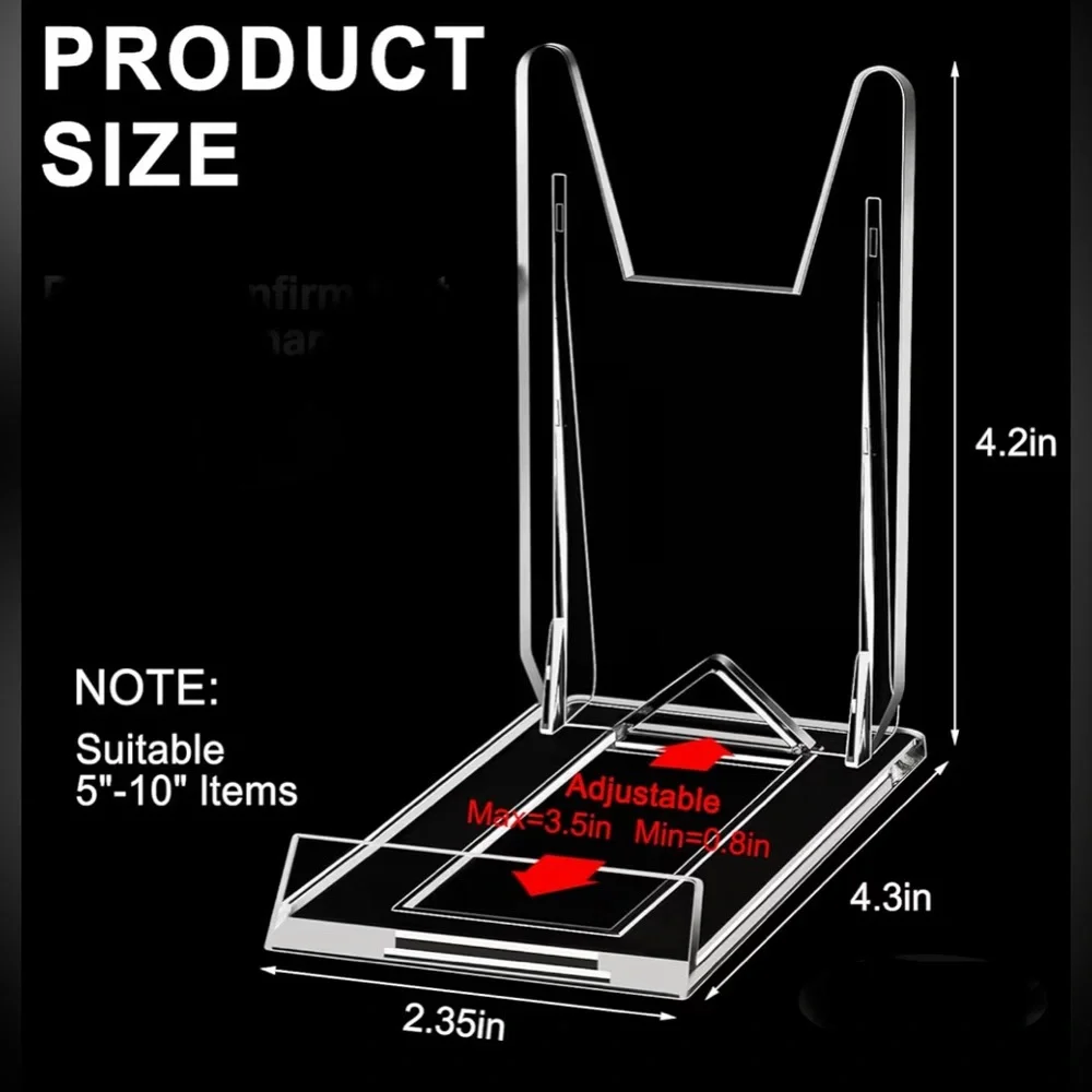 (2) Clear Adjustable Display Stand Duo
